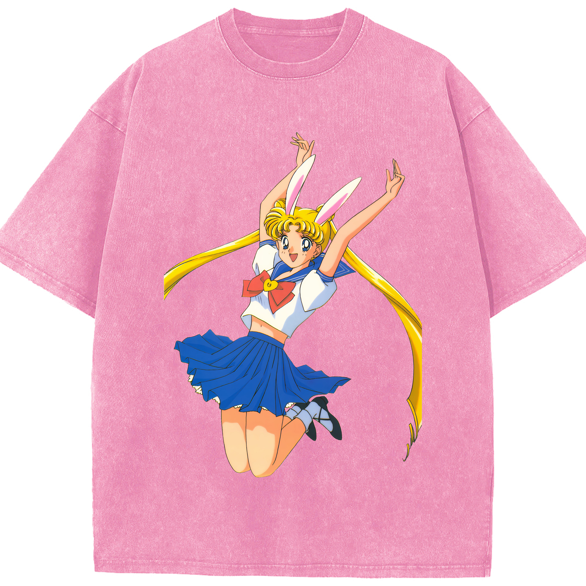 （画像用） 美少女戦士セーラームーン 愛野 美奈子 あいの みなこ Sailor Moon Aino Minako 綿100% ヴィンテージ風 半袖Tシャツ（フロントプリント）